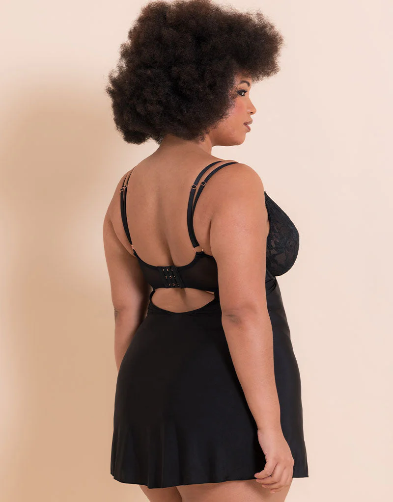 Scantilly Embrace Wired Deep Plunge Chemise Black - Image 6