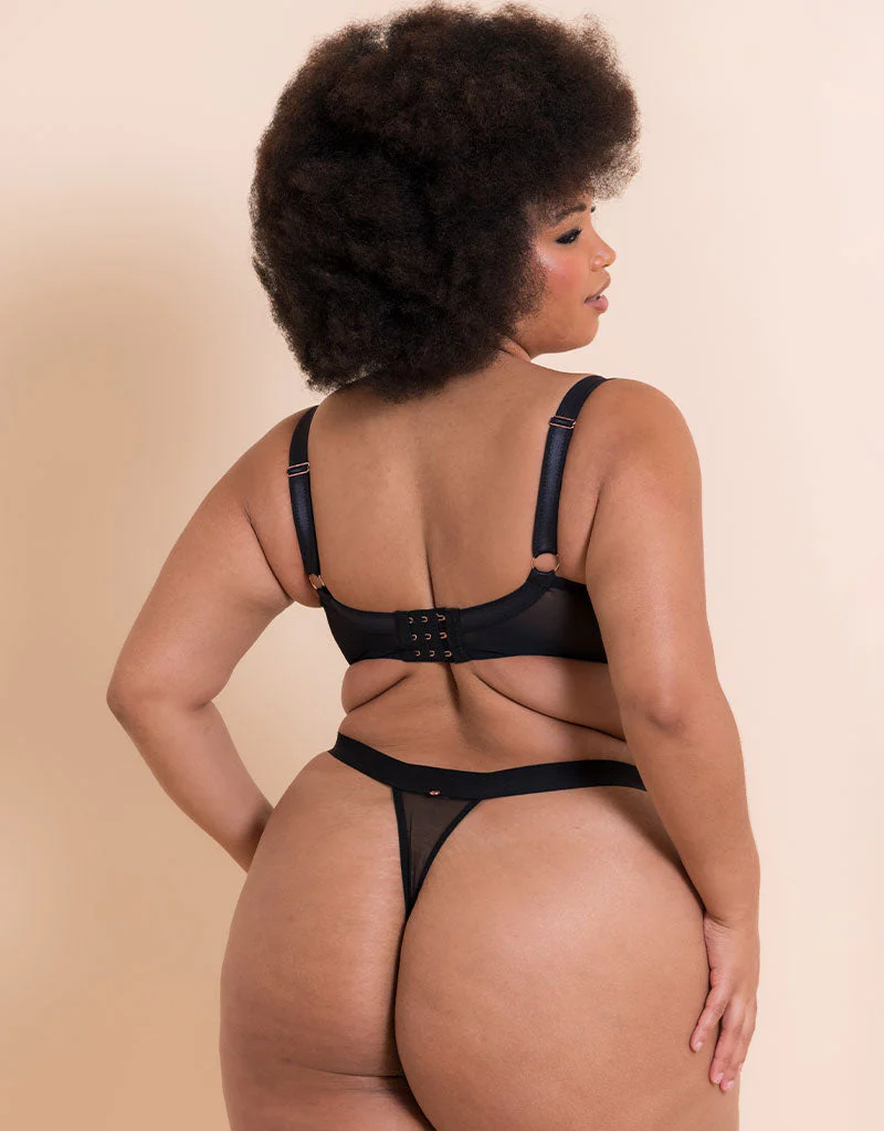 Scantilly Harnessed Padded Half Cup Bra Black - Image 6