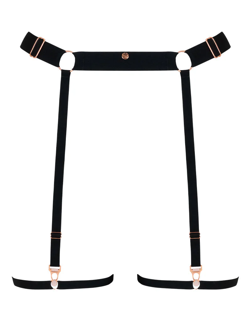 Scantilly Rules of Distraction Leg Strap Suspender Black - Image 4